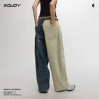 #OVDY Retro Distressed Wash 420G Winter Fleece Over Size Denim Jeans