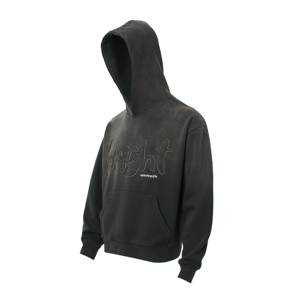 GLFS Distressed Heavy Washed Gradient Embroidery Patch Hoodie