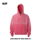 GLFS Distressed Heavy Washed Gradient Embroidery Patch Hoodie