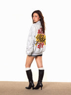 BLACKBB Graffiti Pioneer Flight Zipper Jacket Biker