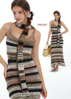 Nariele Slip Knit Wear Retro Style French Slim Fit Knit Long Dress