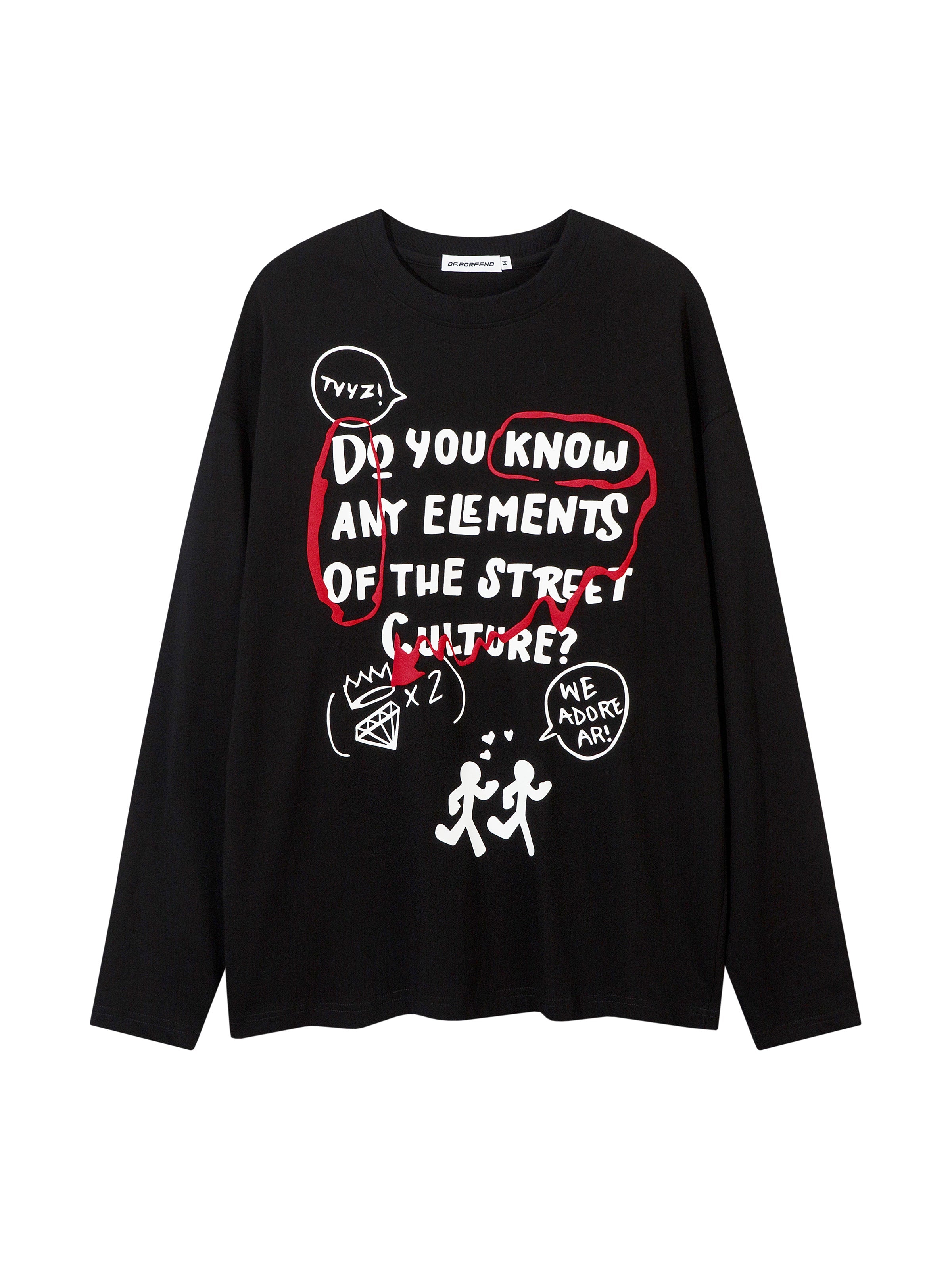 BF. BORFEND Street Letter Loose Sweatshirt