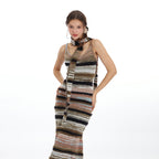 Nariele Slip Knit Wear Retro Style French Slim Fit Knit Long Dress