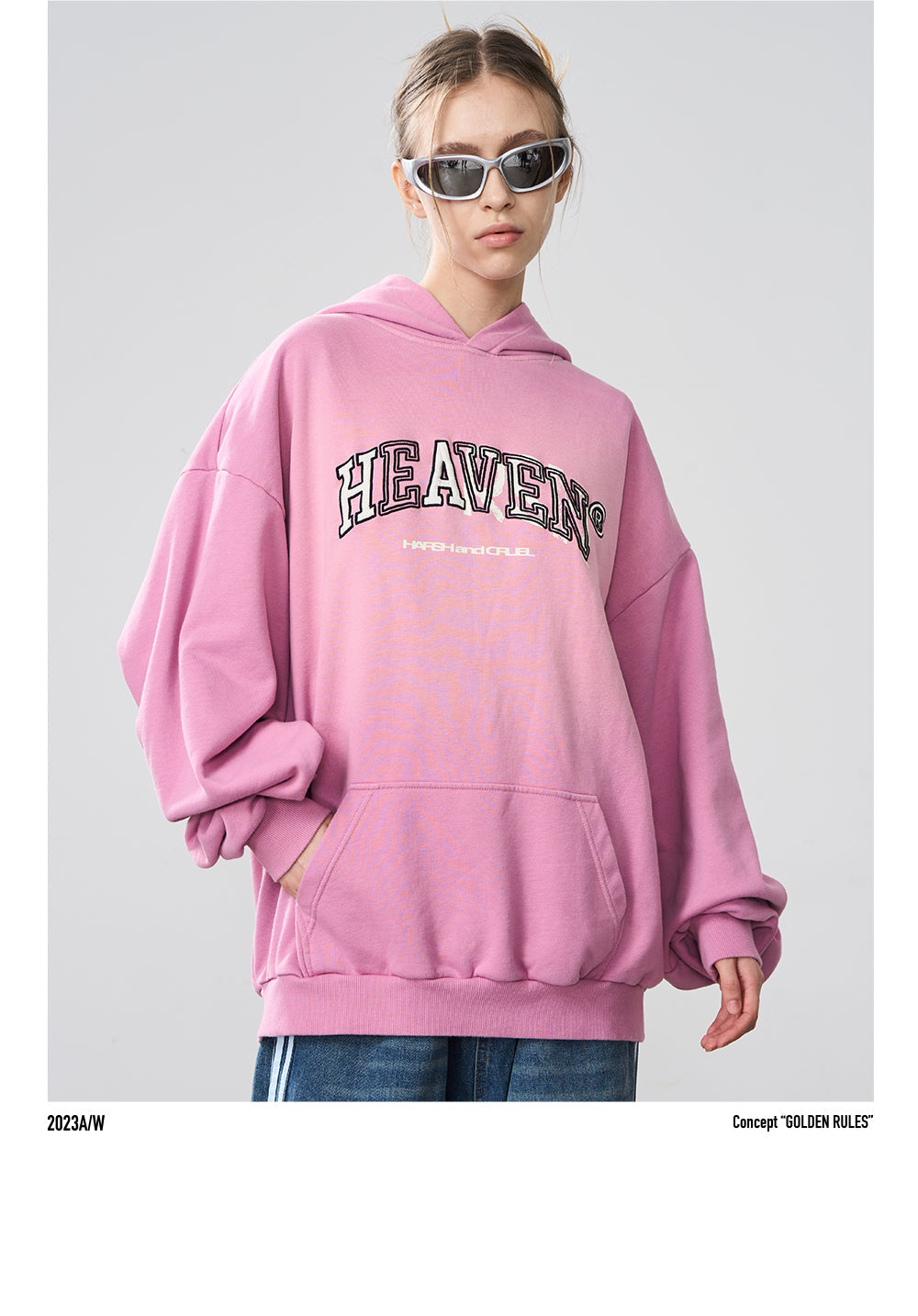 Harshandcruel wash graffiti modified embroidery Hoodie