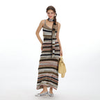 Nariele Slip Knit Wear Retro Style French Slim Fit Knit Long Dress