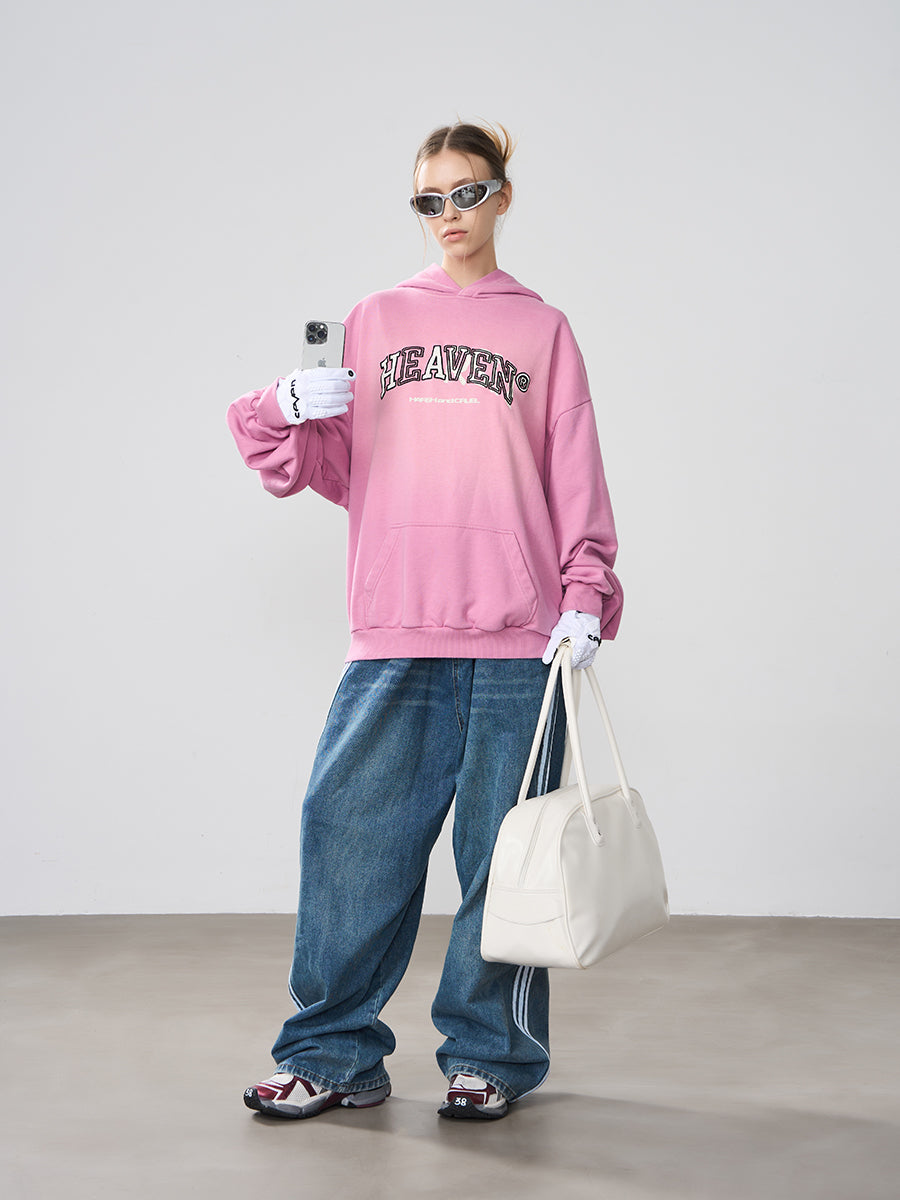 Harshandcruel wash graffiti modified embroidery Hoodie