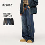 "Clearance"INFLATION Dirty Fit Cut Straight Jeans