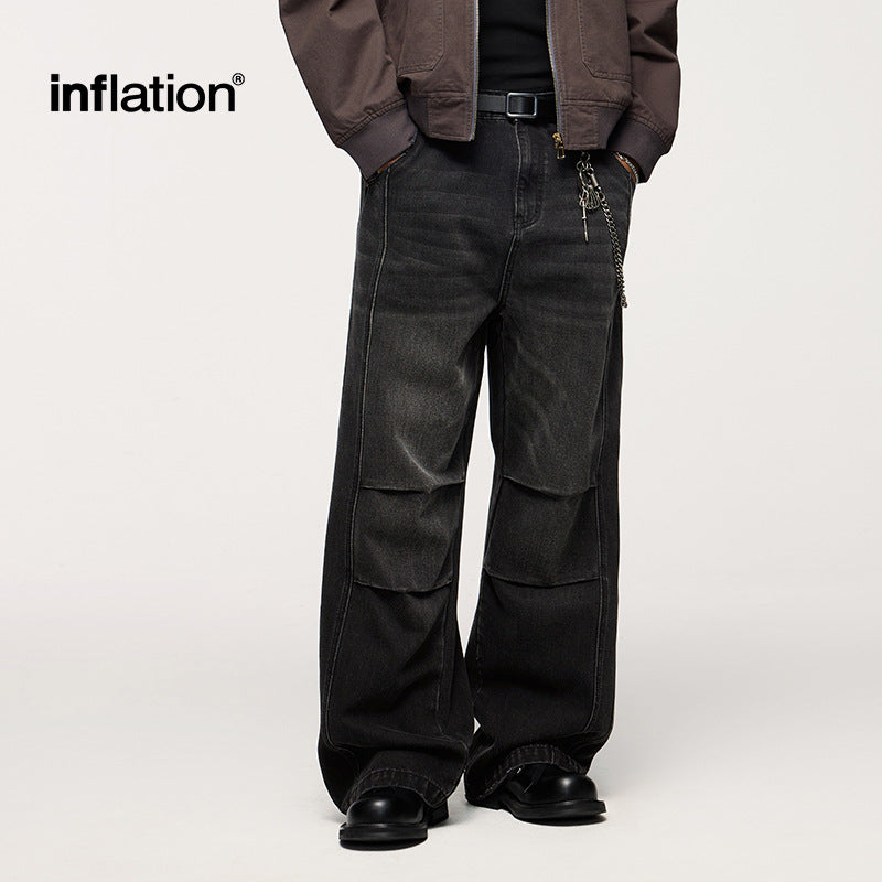 "Clearance"INFLATION Dirty Fit Cut Straight Jeans
