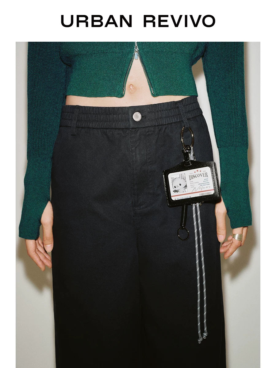 Urban Revivo Pendant Elastic Waist Wide Leg Pants
