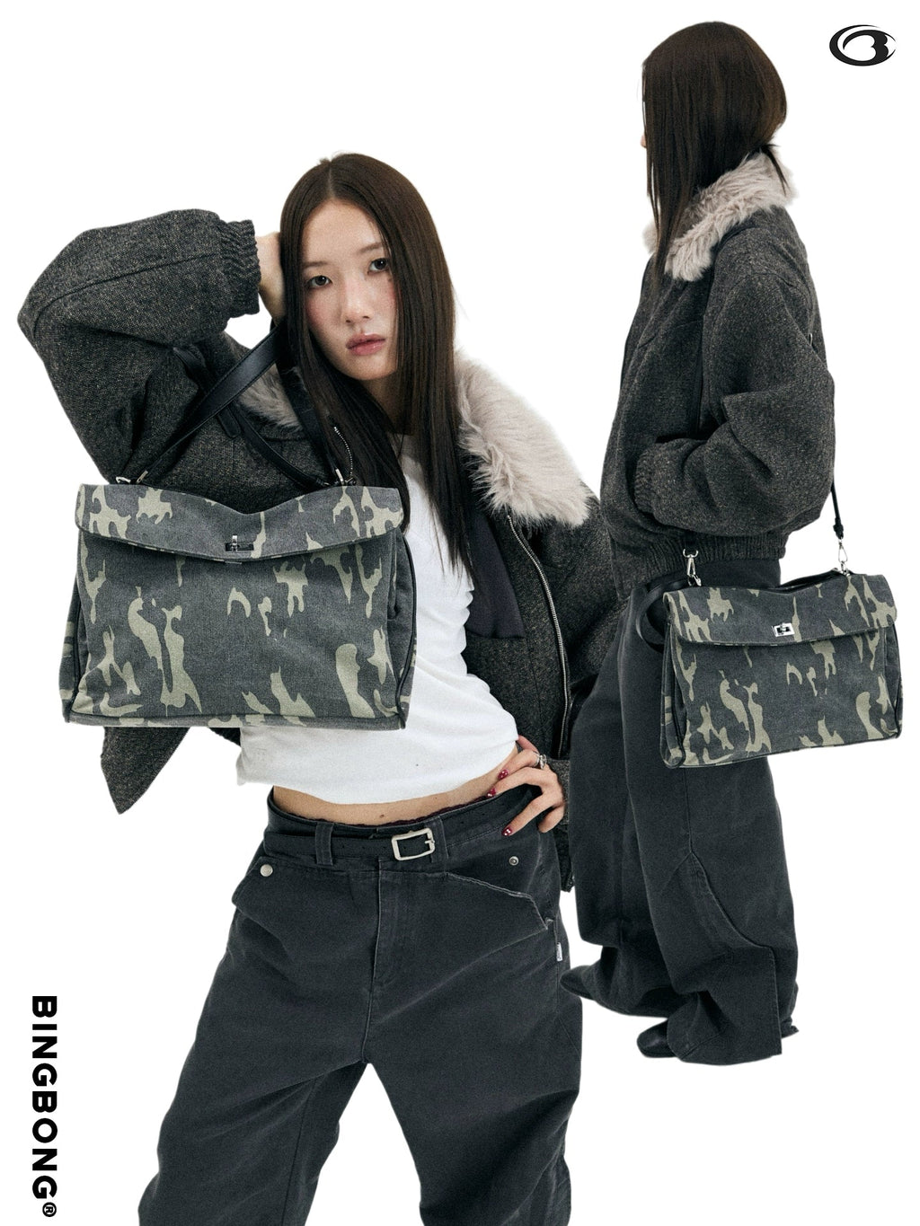 BINGBONG Vintage Canvas Underarm Bag