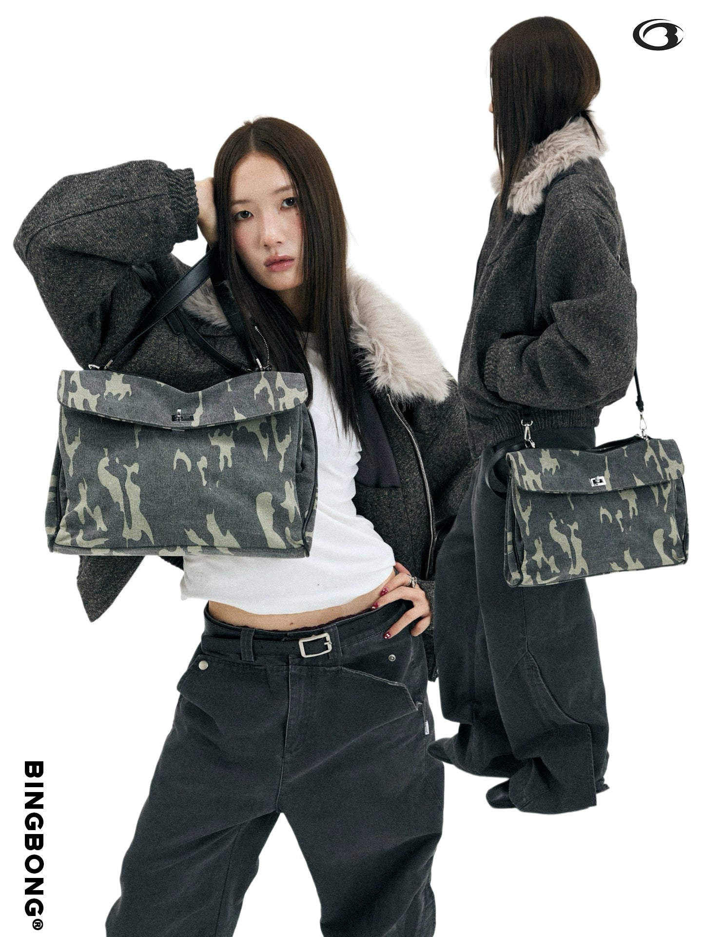 BINGBONG Vintage Canvas Underarm Bag