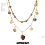 SUMIYAKI Natural Citrine Stone Necklace Bracelet