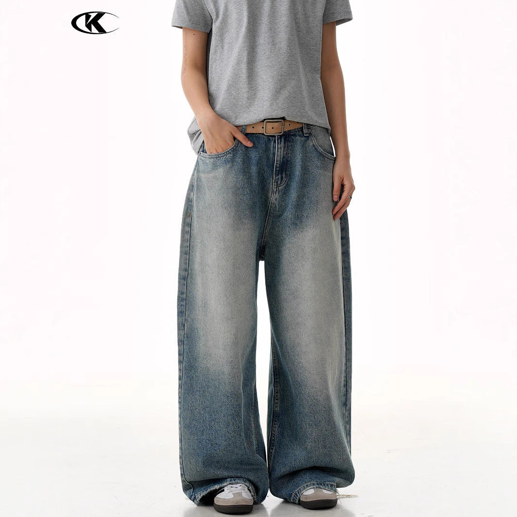 11KN Straight and Thin Three-dimensional Loose Jeans