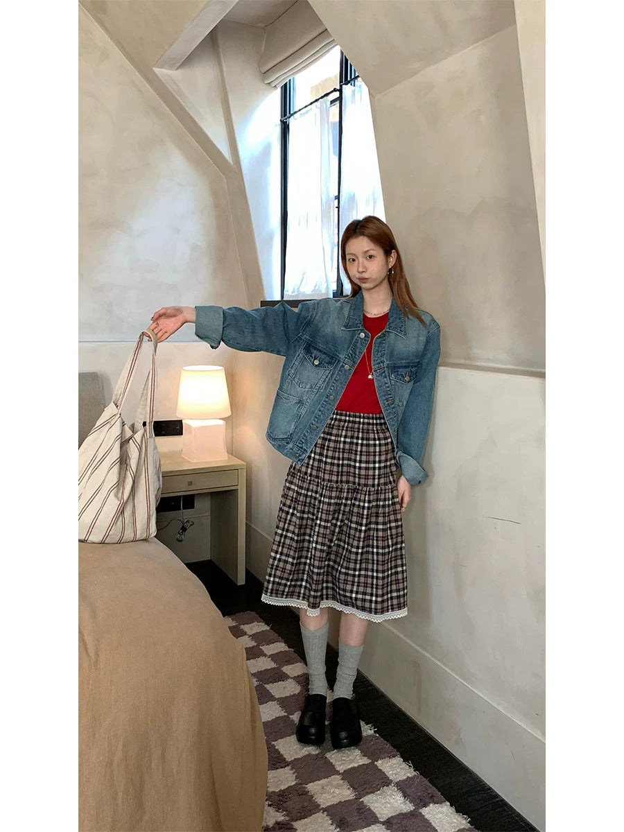 CCKOK Heavy Washed Light Blue Denim Jacket