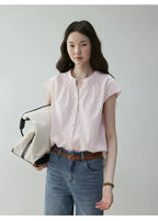 VOOE Crew Neck Small Fly Sleeve Commuter Shirt