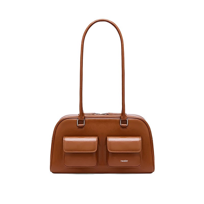 Neeley Red Leather Boston Bowling Bag