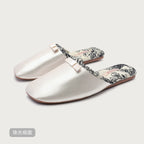 Chinese Aesthetic Floral Satin Home Slippers