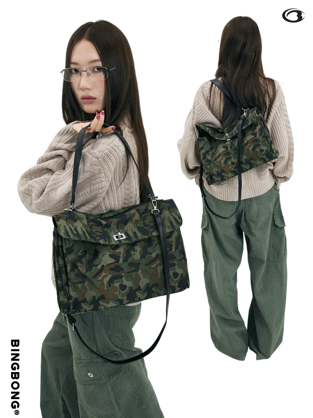 BINGBONG Vintage Canvas Underarm Bag