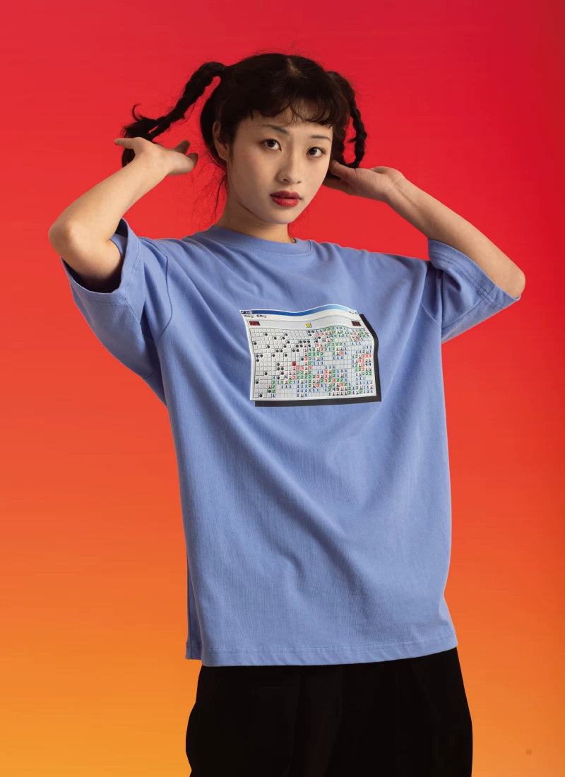 OSCill Minesweeper Printed Two Color Couple T-Shirt