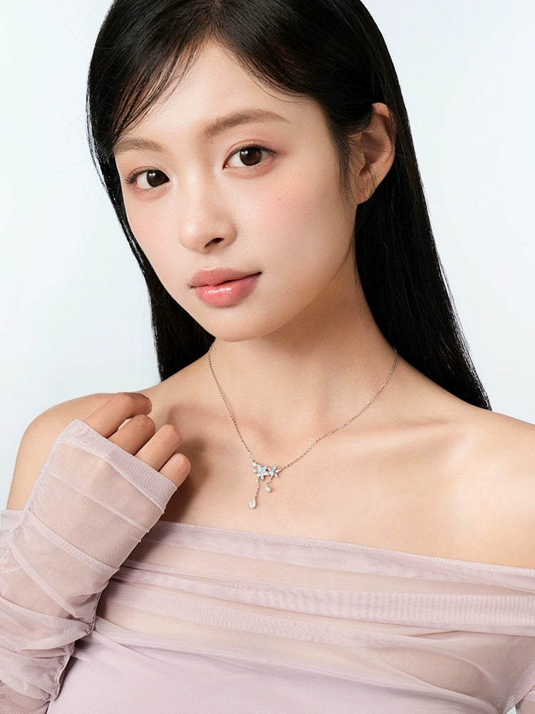 Catiro Aurora Orchid 925 Silver Luminous Clavicle Necklace