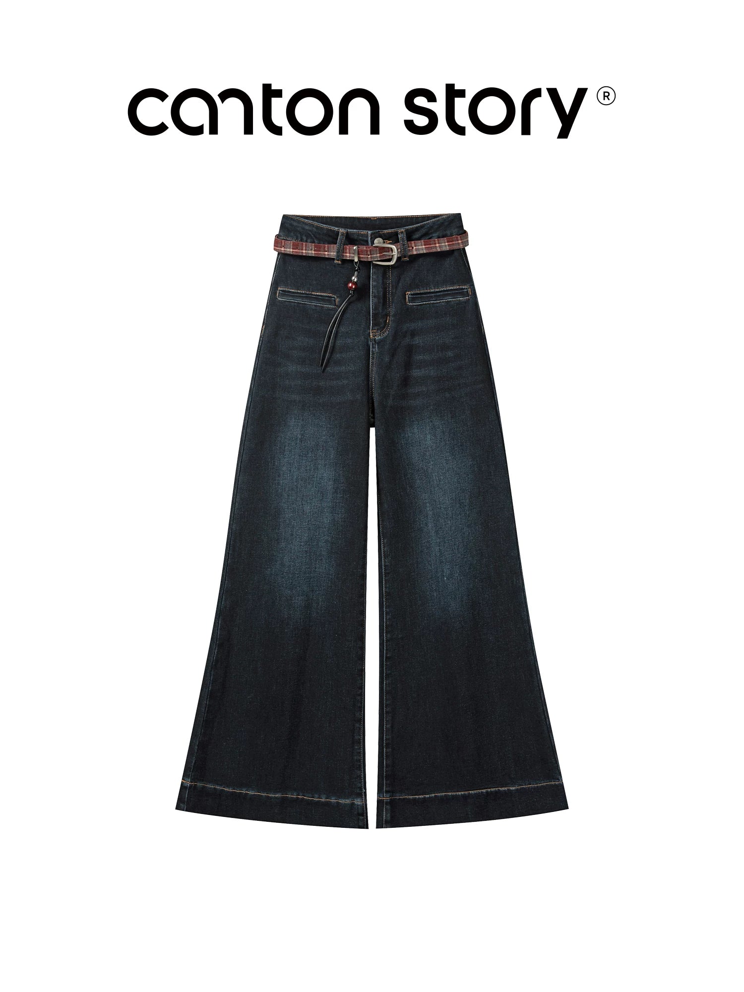 cantonstory Korean Retro Bootleg Jeans