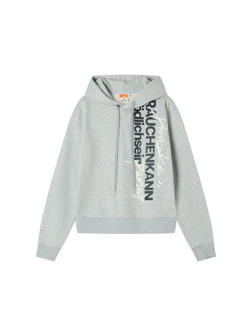 DONSMOKE Front Shoulder Vertical Word Versatile Hooded Sweater