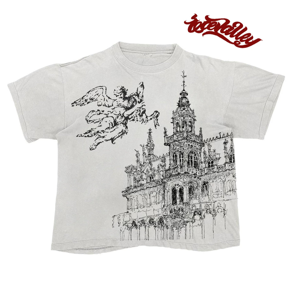 MELANIN Original Angel Line Hand Painted Short Sleeve T Shirt