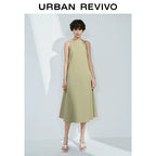 URBAN REVIVO Temperament Back Zipper Waist Sleeveless Dress