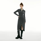Imone Pumped Lapel Temperament Dress
