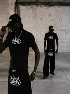 BADBLOOD High-Waist Wide-Leg Scimitar Sweatpants