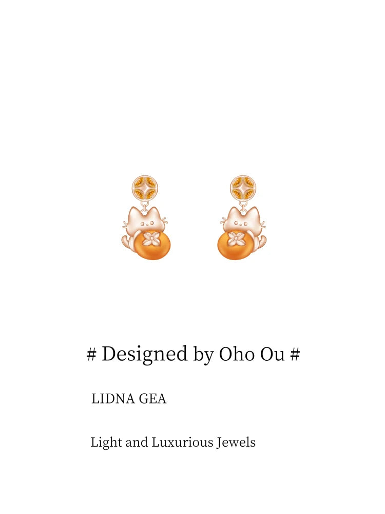 Oho Ou Kitten Stud Earrings