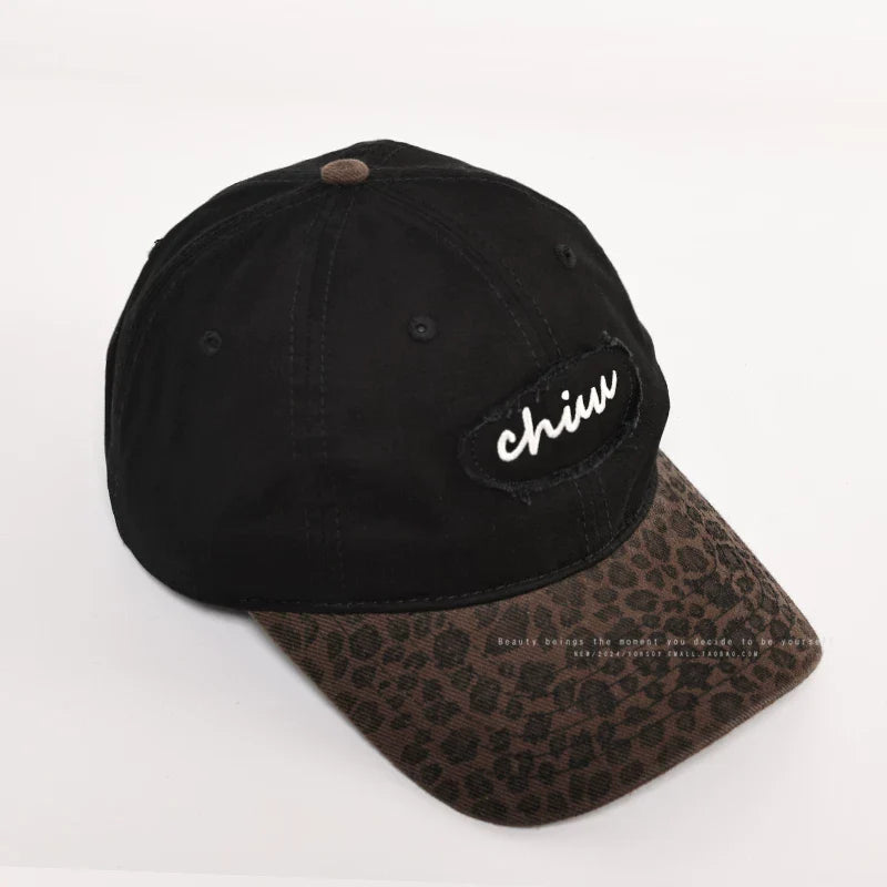 YORSOY Leopard Print Color Matching Fashionable Cap