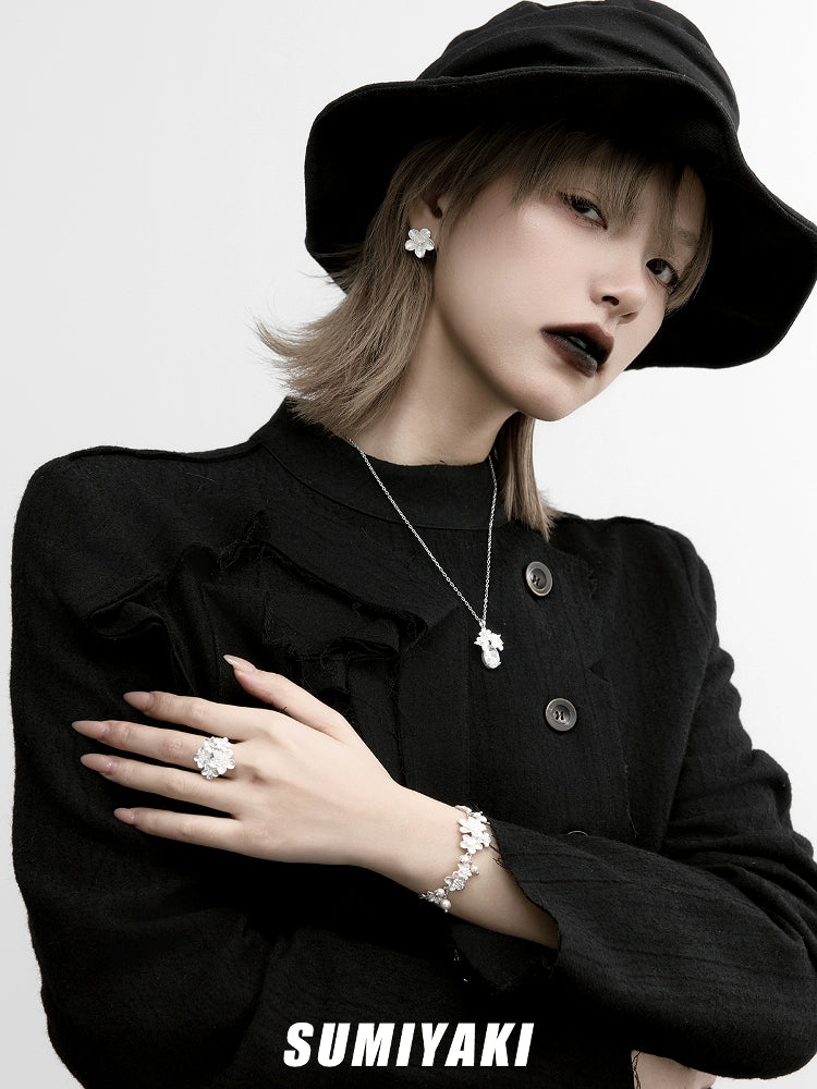 SUMIYAKI Cherry Blossom Zircon Cold Simple Necklace