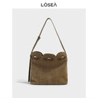 LOSEA Leather Matte Messenger Bag