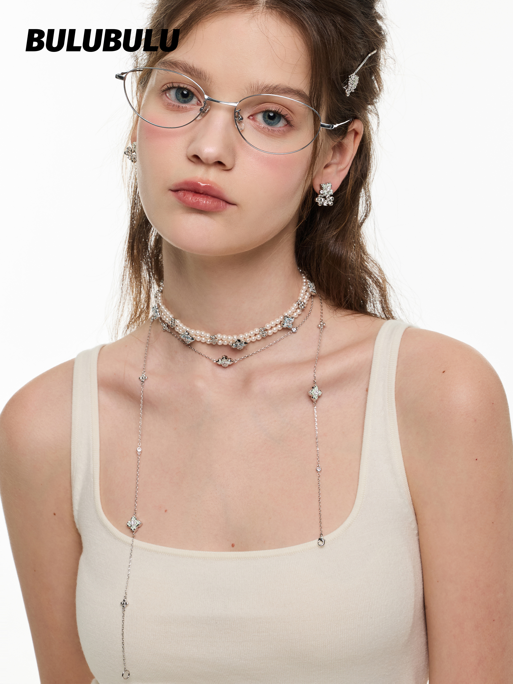 BULUBULU Shaoguang Stacked Pearl Long Necklace