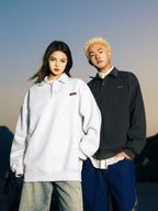 SOSTINE Polo Collar Pure Lapel Long Sleeve Top