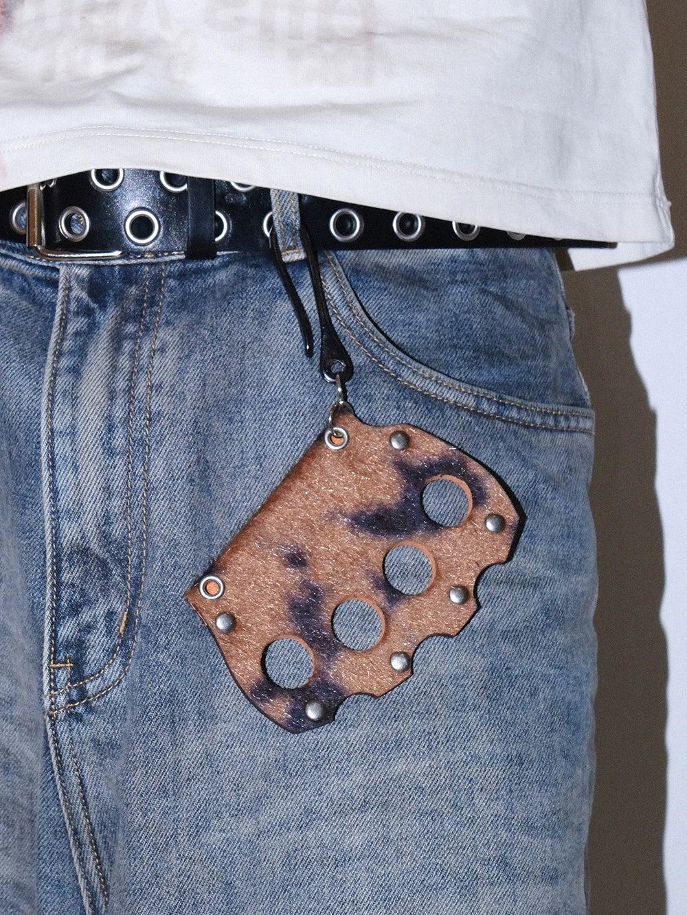 Darkblue Store Leopard Print Rivet Tiger Keychain Trouser Chain