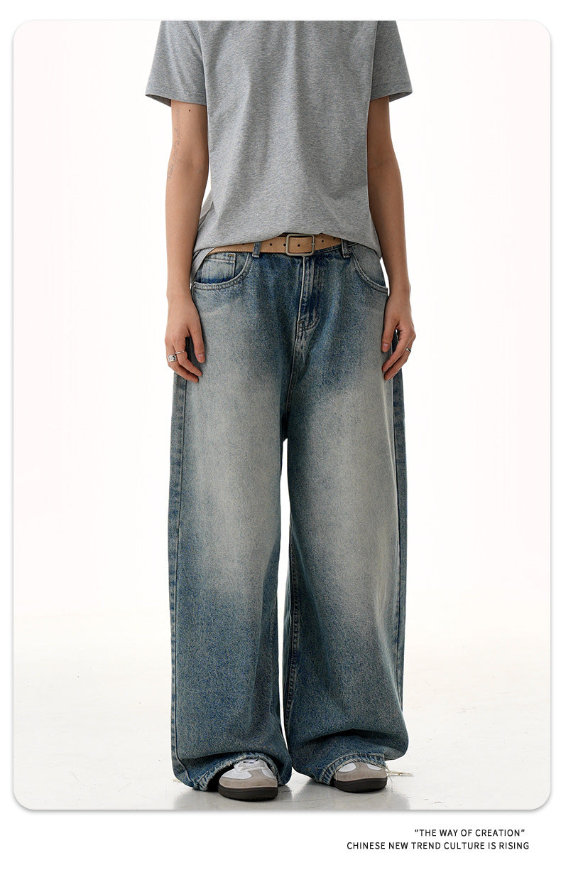 11KN Straight and Thin Three-dimensional Loose Jeans