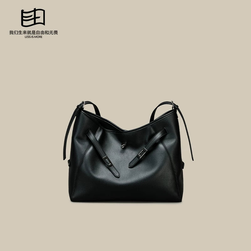 SFREEYA Soft Leather Shoulder Tote Bag
