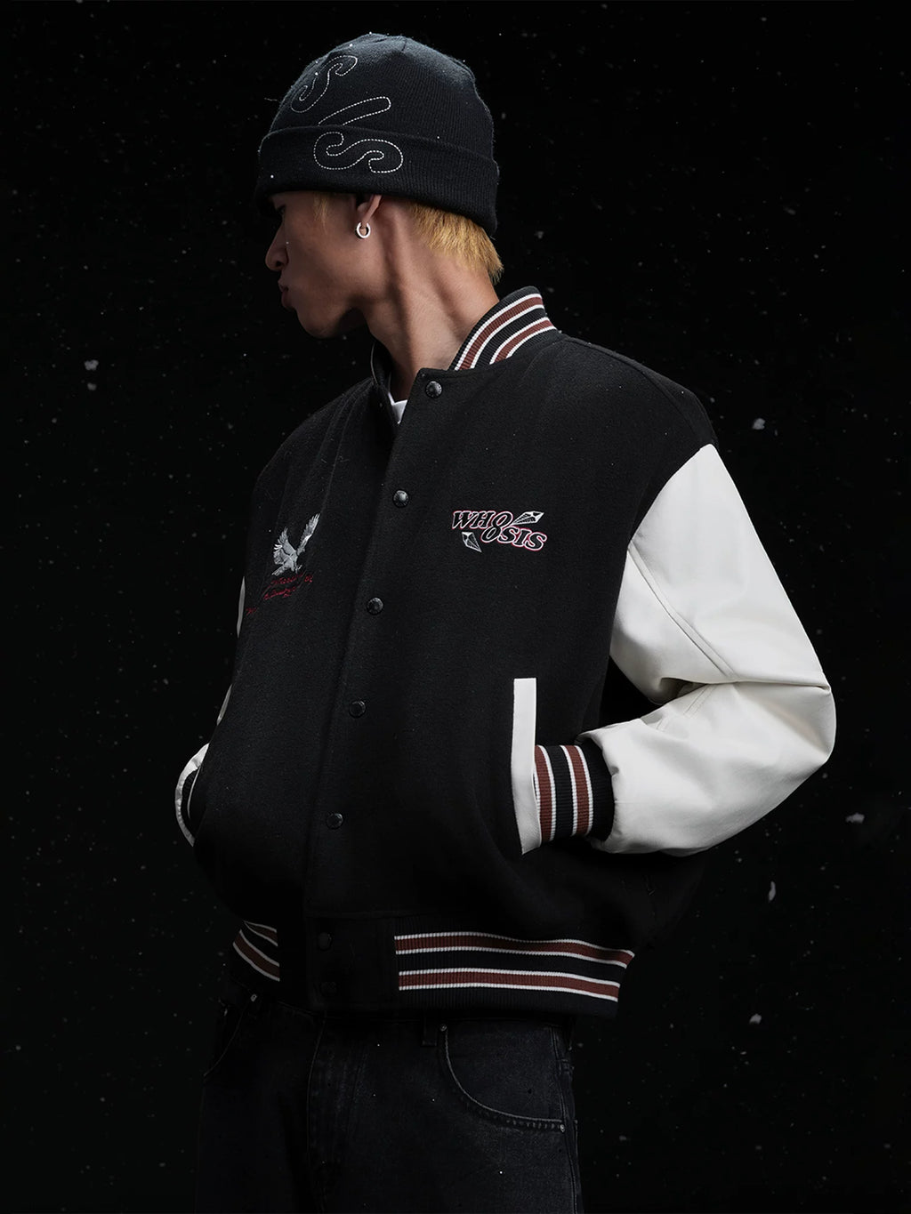WHOOSIS Gem Embroidery Baseball Jacket