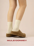 Donkey Commuter Fleece One-pedal Retro Bag Head Slippers