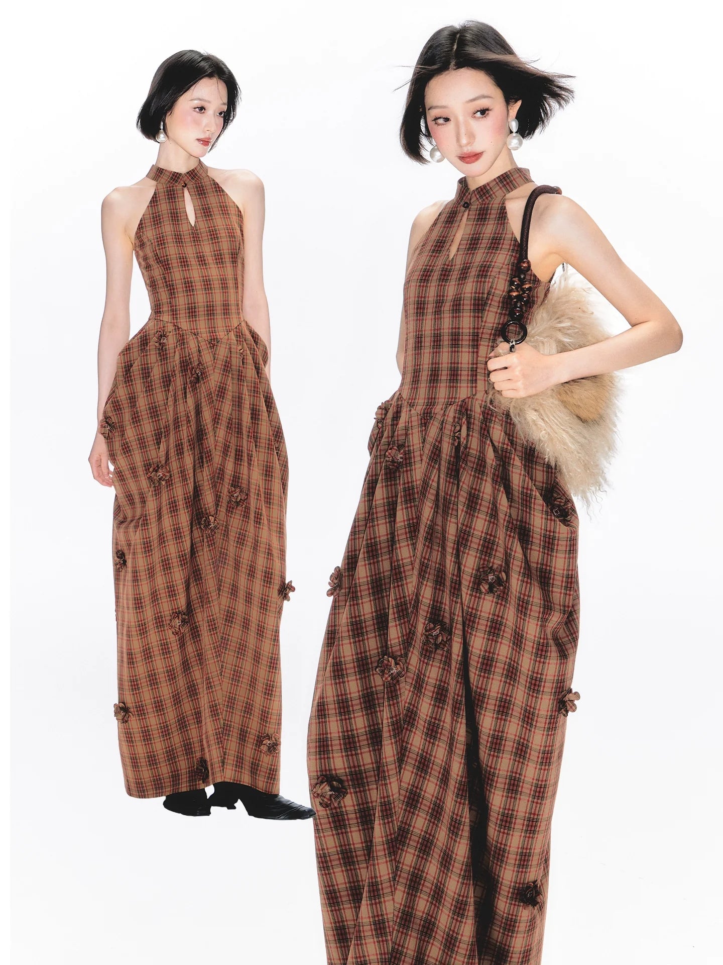 YEDM Plaid Sleeveless Dress