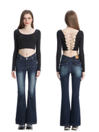 ABMY® Fatal Waist V-Cut Flared Jeans