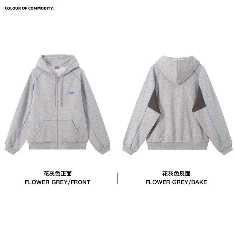 Mr. Jiangnan NewJNXS Constant Warm Leather Contrast Hooded Cardigan Jacket