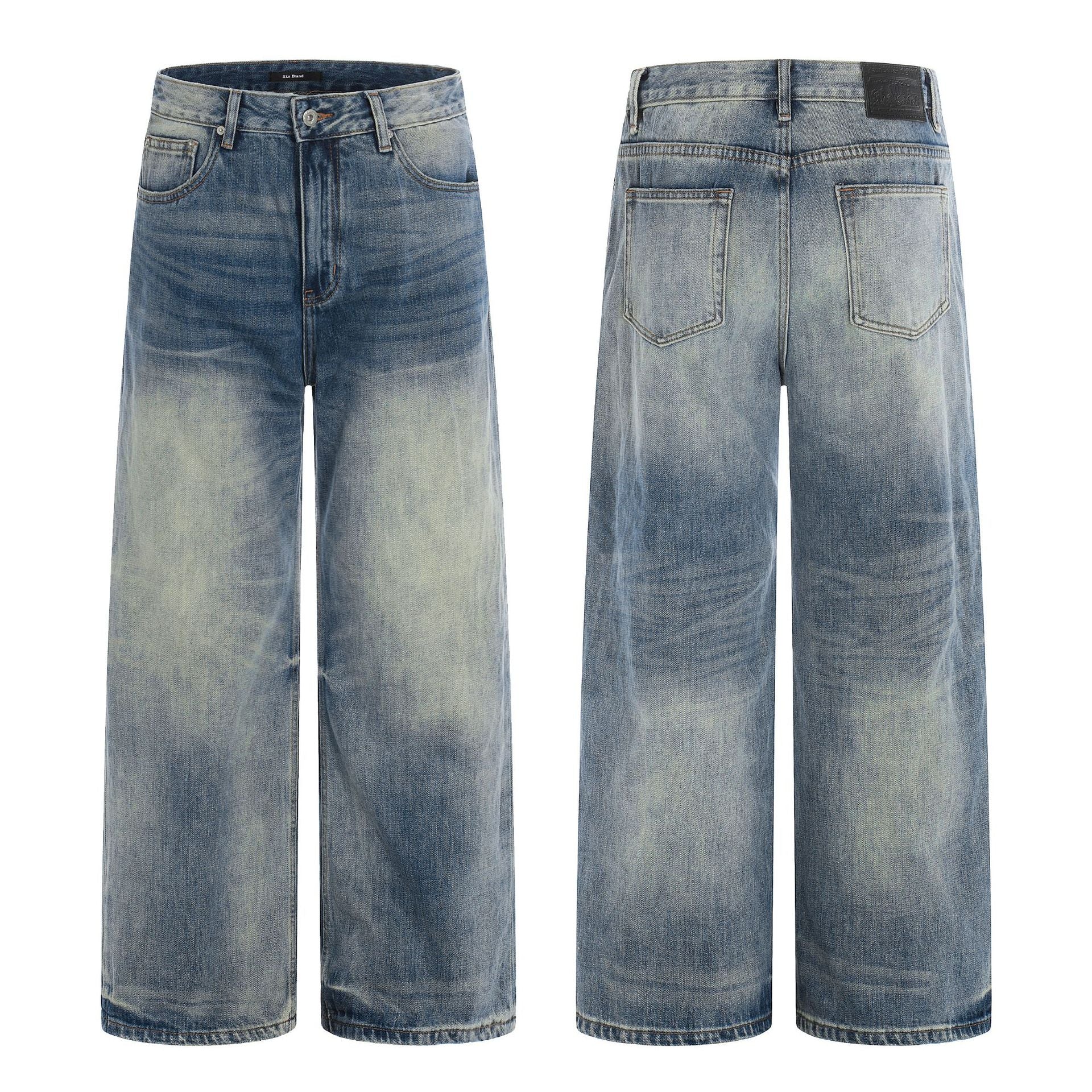 11KN Vintage Loose Versatile Wide Leg Floor Pants