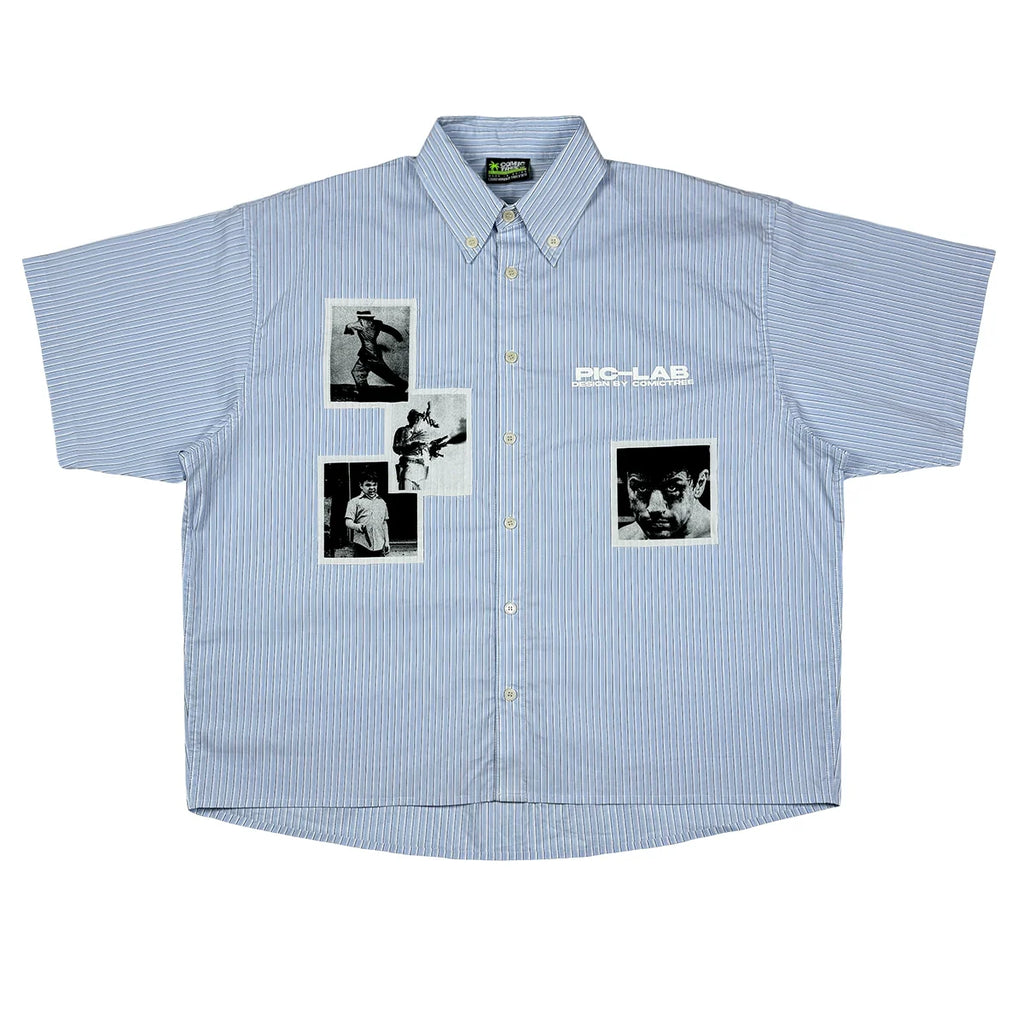 ComicTree C.t 2025 Summer Lapel Striped Photo Shirt