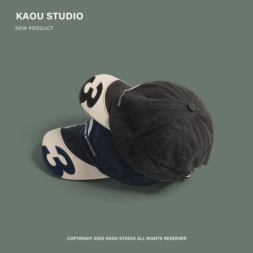 Kac Retro Color-block Embroidered Baseball Cap