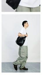 ChillHigh Leather Minimalist Large Capacity Messenger Bag