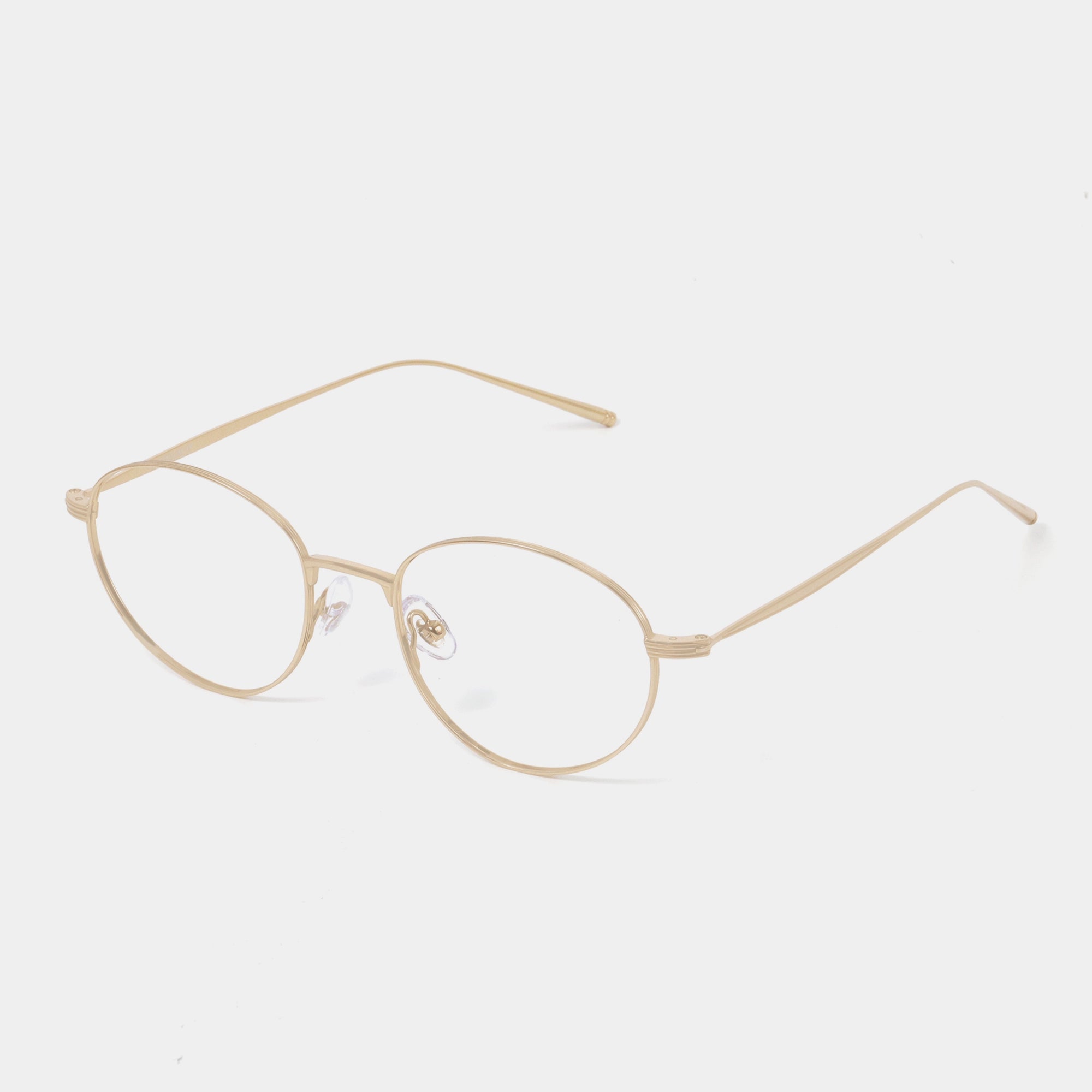 PLCOIN Oval Gold Titanium Glasses Anti-Blue Light Myopia