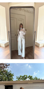 Audwyn Striped Casual Loose Straight Wide Leg Pants